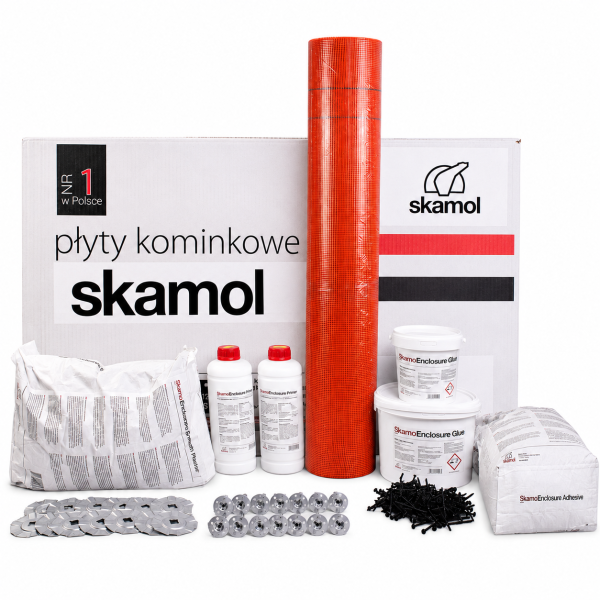 Płyta kominkowa Skamol 21 sztuk 1000x610x30 mm 12,81m2 zestaw z akcesoriami