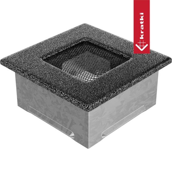Kratka wentylacyjna kominkowa 11x11 czarno-srebrna