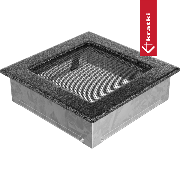 Kratka wentylacyjna kominkowa 17x17 czarno-srebrna