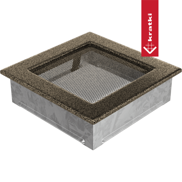 Kratka wentylacyjna kominkowa 17x17 czarno-złota
