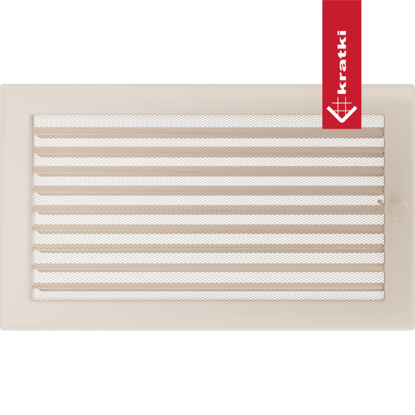 Kratka wentylacyjna kominkowa 22x37 kremowa z żaluzją
