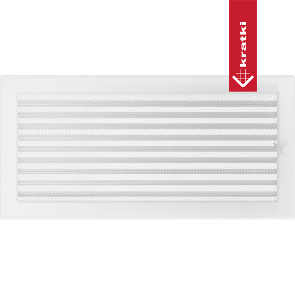 Kratka wentylacyjna 22x45 biała z żaluzją