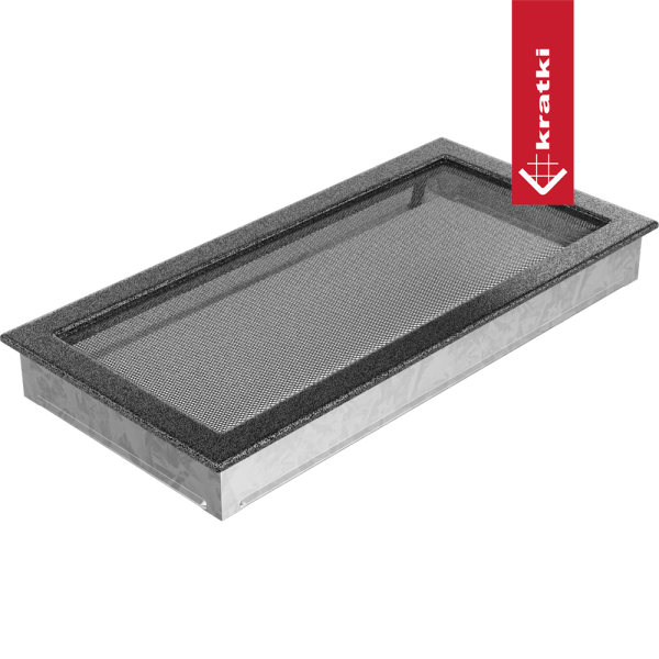 Kratka wentylacyjna kominkowa 22x45 czarno-srebrna