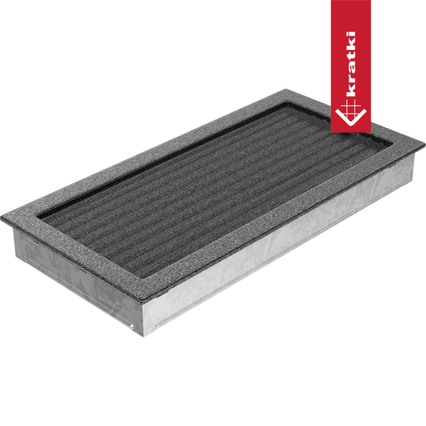 Kratka kominkowa 22x45 czarno-srebrna z żaluzją