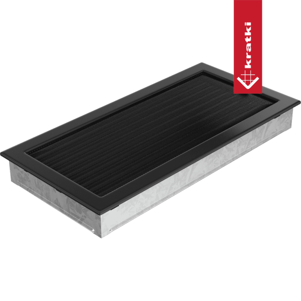 Kratka wentylacyjna kominkowa 22x45 czarna żaluzja