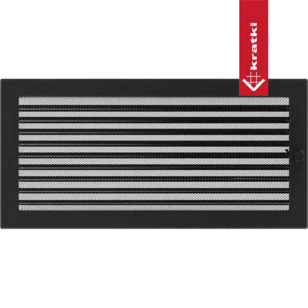 Kratka wentylacyjna kominkowa 22x45 czarna żaluzja