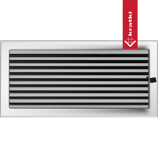Kratka kominkowa 22x45 niklowana z żaluzją
