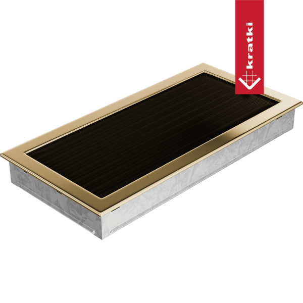 Kratka kominkowa 22x45 pozłacana z żaluzją