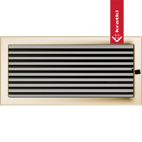 Kratka kominkowa 22x45 pozłacana z żaluzją