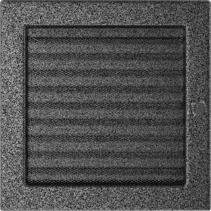 Kratka wentylacyjna kominkowa 22x22 czarno-srebrna z żaluzją