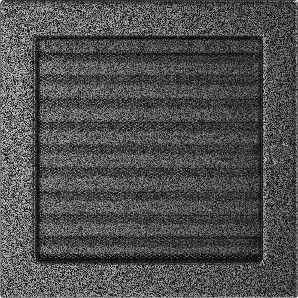 Kratka wentylacyjna kominkowa 22x22 czarno-srebrna z żaluzją