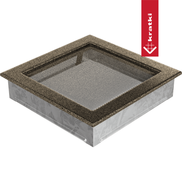 Kratka wentylacyjna kominkowa 22x22 czarno-złota