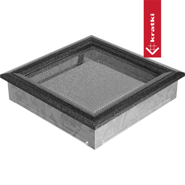 Kratka wentylacyjna kominkowa Oskar 22x22 czarno-srebrna