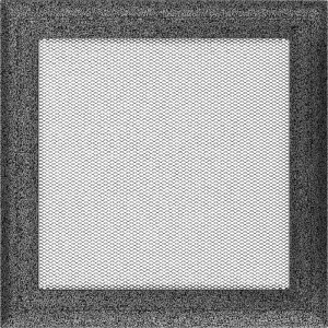 Kratka wentylacyjna kominkowa Oskar 22x22 czarno-srebrna