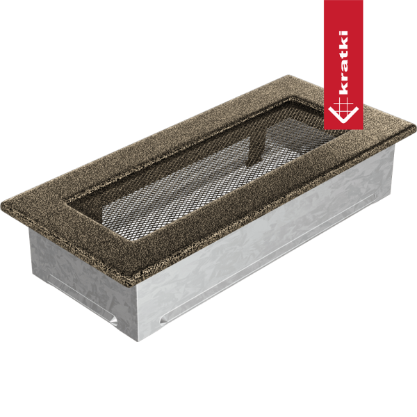 Kratka wentylacyjna kominkowa 11x24 czarno-złota