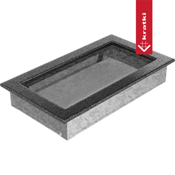 Kratka wentylacyjna kominkowa 17x30 czarno-srebrna