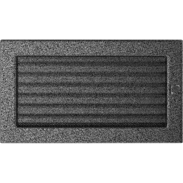Kratka wentylacyjna kominkowa 17x30 czarno-srebrna z żaluzją