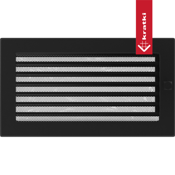 Kratka wentylacyjna 17x30 czarna z żaluzją