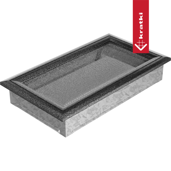 Kratka wentylacyjna kominkowa Oskar 17x30 czarno-srebrna