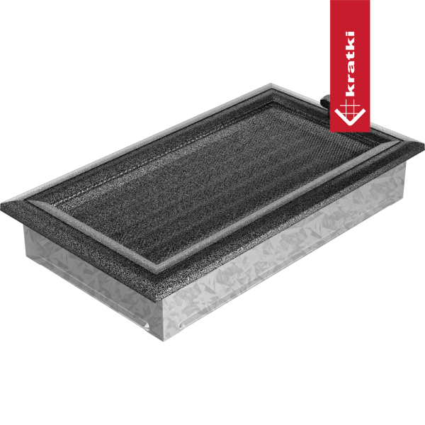 Kratka wentylacyjna kominkowa Oskar 17x30 czarno-srebrna z żaluzją