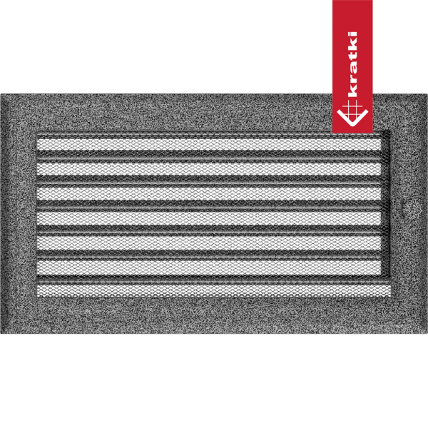Kratka wentylacyjna kominkowa Oskar 17x30 czarno-srebrna z żaluzją