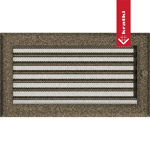 Kratka wentylacyjna kominkowa Oskar 17x30 czarno-złota z żaluzją
