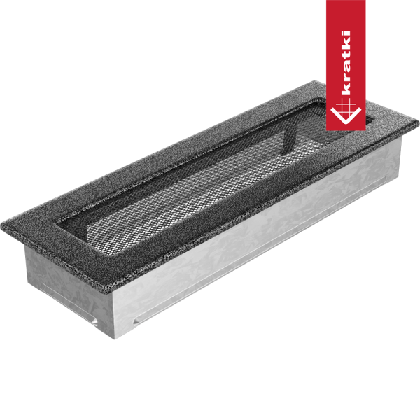 Kratka wentylacyjna kominkowa 11x32 czarno-srebrna