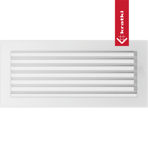 Kratka wentylacyjna kominkowa 17x37 biała z żaluzją