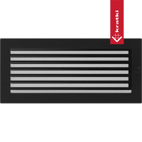 Kratka wentylacyjna kominkowa 17x37 czarna z żaluzją