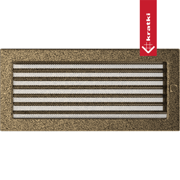 Kratka wentylacyjna kominkowa 17x37 czarno-złota z żaluzją