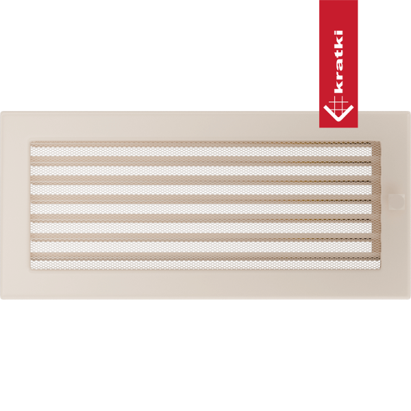 Kratka wentylacyjna kominkowa 17x37 kremowa z żaluzją