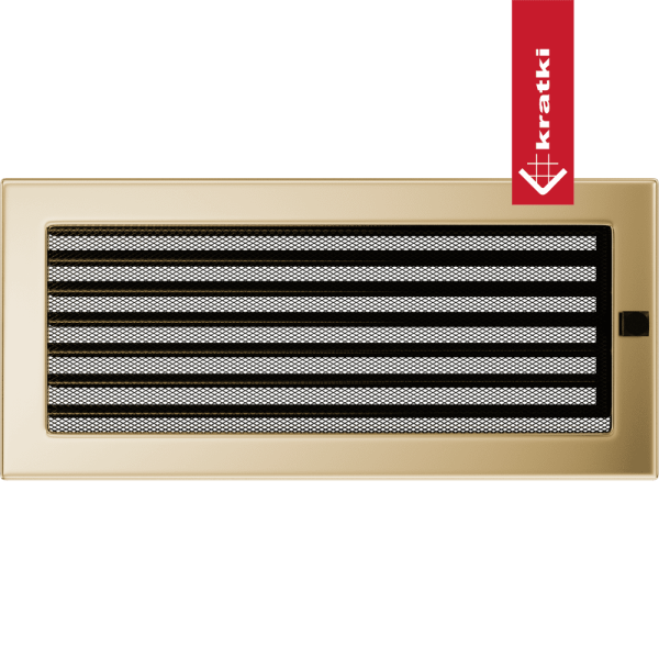 Kratka wentylacyjna 17x37 pozłacana z żaluzją