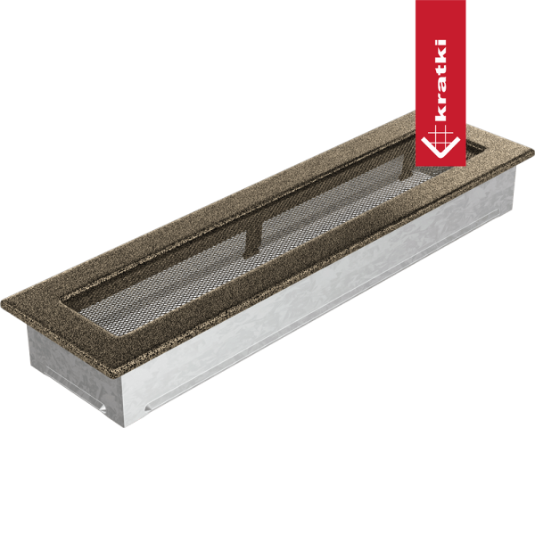 Kratka wentylacyjna kominkowa 11x42 czarno-złota