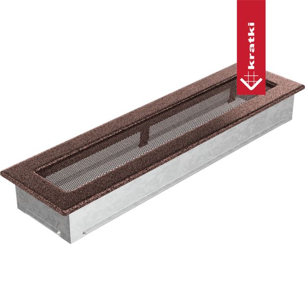 Kratka wentylacyjna kominkowa 11x42 miedziana