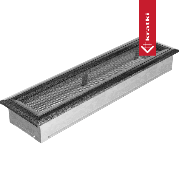 Kratka wentylacyjna kominkowa Oskar 11x42 czarno-srebrna