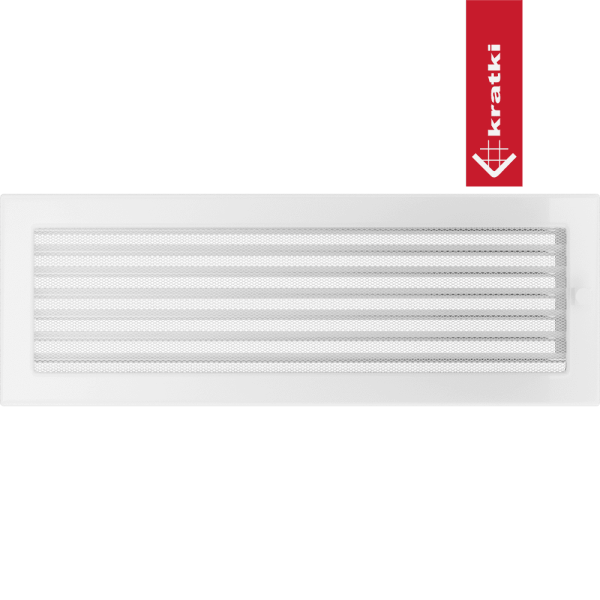 Kratka wentylacyjna kominkowa 17x49 biała z żaluzją