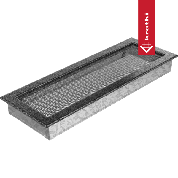 Kratka wentylacyjna kominkowa 17x49 czarno-srebrna