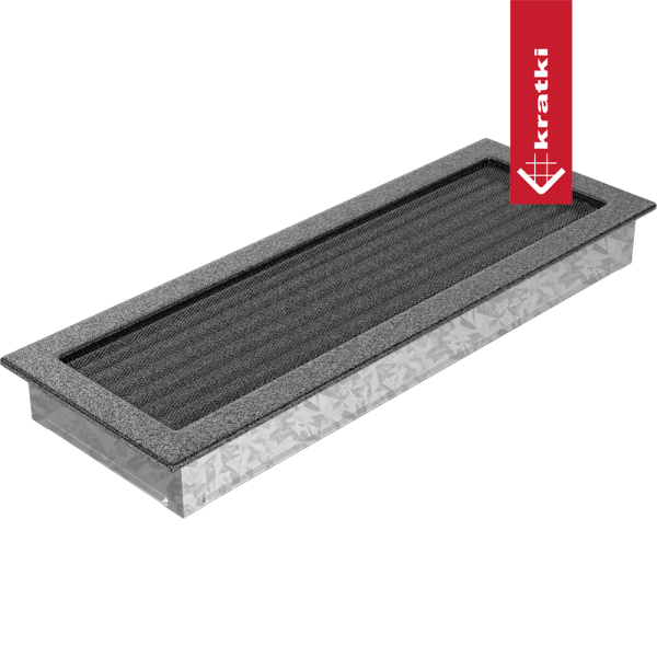 Kratka kominkowa 17x49 czarno-srebrna z żaluzją