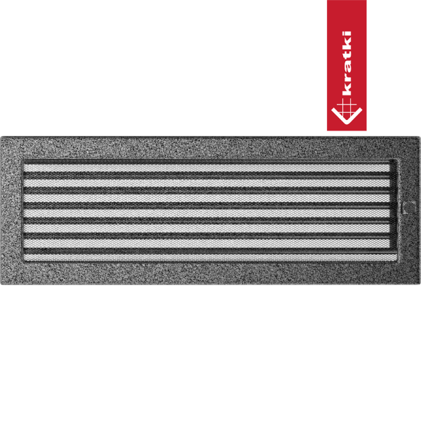 Kratka kominkowa 17x49 czarno-srebrna z żaluzją