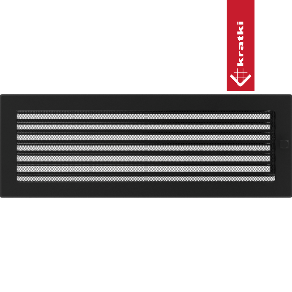 Kratka wentylacyjna kominkowa 17x49 czarna z żaluzją