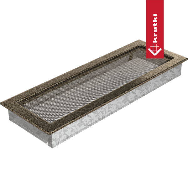 Kratka wentylacyjna kominkowa 17x49 czarno-złota