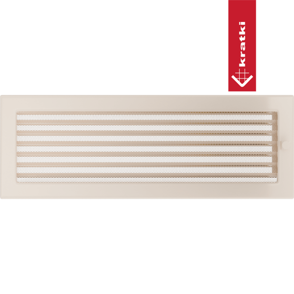 Kratka wentylacyjna kominkowa 17x49 kremowa z żaluzją
