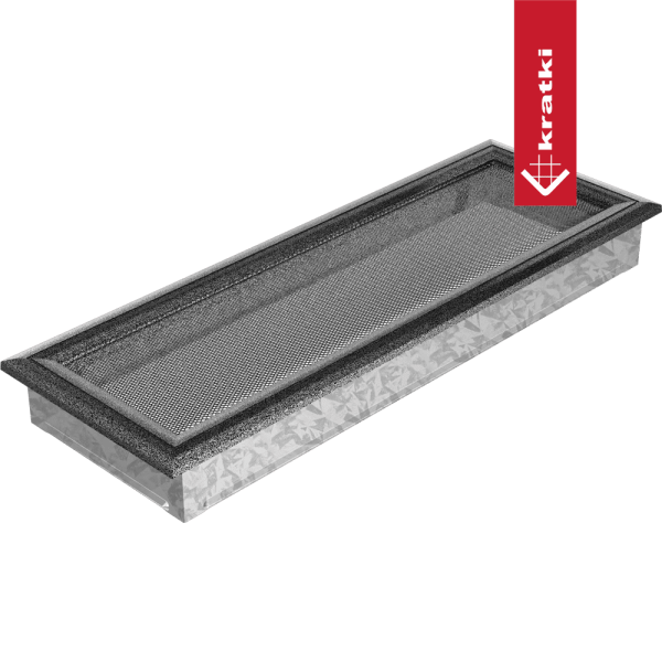 Kratka wentylacyjna kominkowa Oskar 17x49 czarno-srebrna