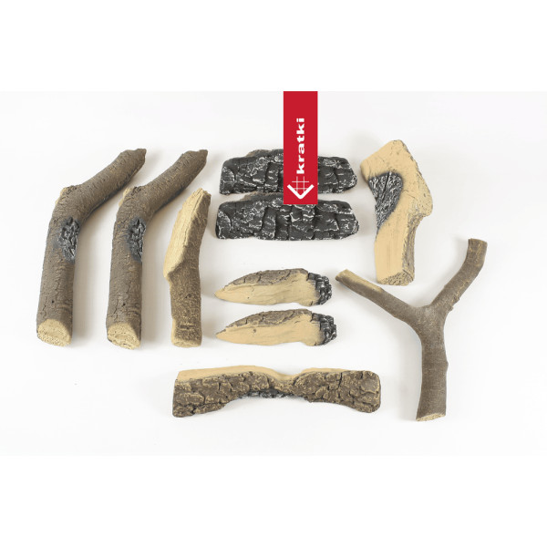 elementy drewienka ceramiczne do wkładów gazowych