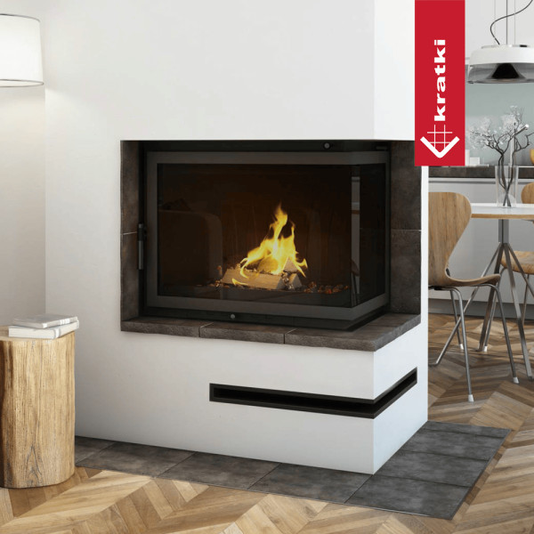 Kominek powietrzny żeliwny KRATKI AMELIA DECO 21 kW Ø 200