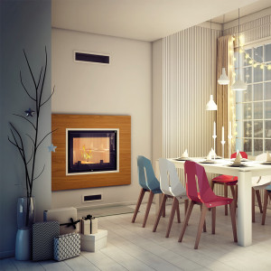 Kominek z płaszczem wodnym KRATKI AMELIA DECO 15 kW Ø 220
