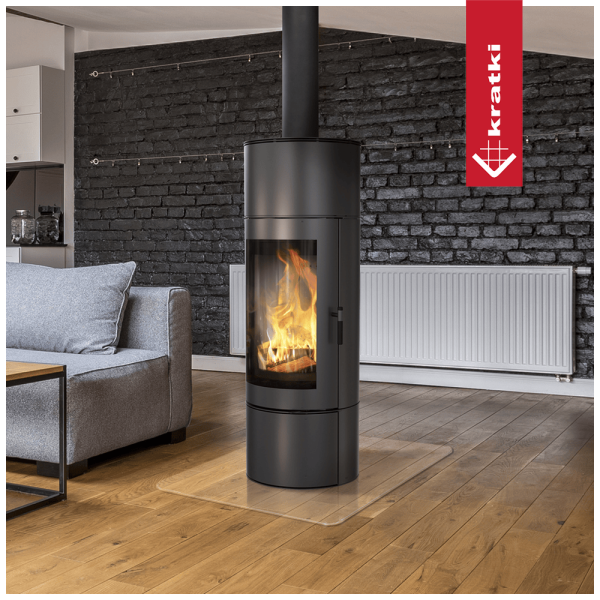 Piec stalowy KRATKI ANTARES 10kW Ø 150 z domykaniem