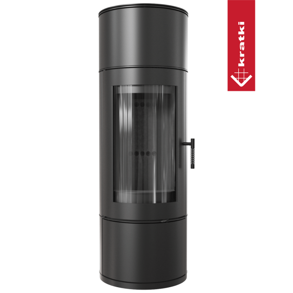 Piec stalowy KRATKI ANTARES Ø 150 10 kW czarne wyłożenie
