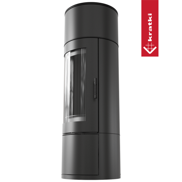 Piec stalowy KRATKI ANTARES Ø 150 10 kW czarne wyłożenie