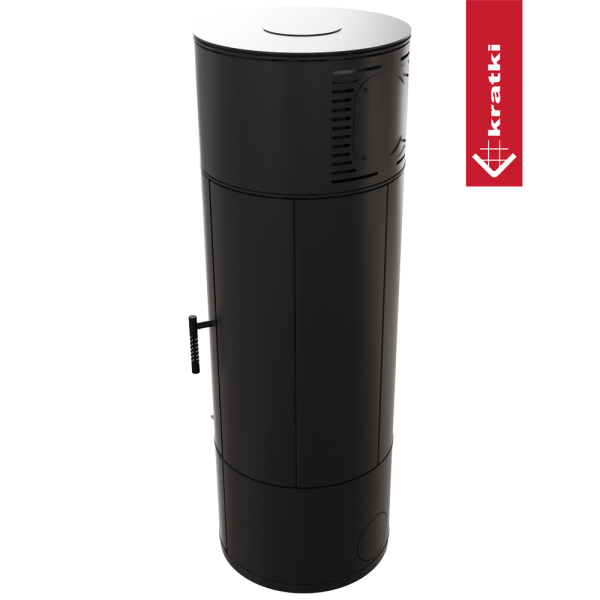 Piec stalowy KRATKI ANTARES Ø 150 10 kW czarne wyłożenie